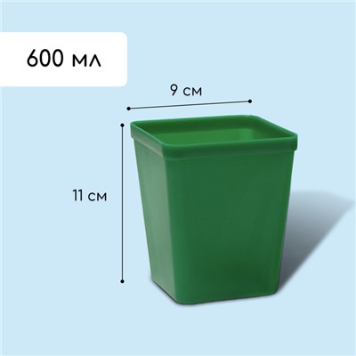 Набор для рассады: стаканы по 600 мл (8 шт.), поддон 36 × 18 см, цвет МИКС, Greengo