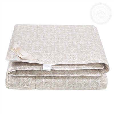 Одеяло облегченное - «Меринос» - овечья шерсть/сатин - Premium