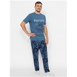 CWXM 50027-42 Комплект мужской (футболка, брюки),синий
