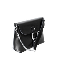Стильная женская сумочка Calp_France из натуральной кожи черного цвета.