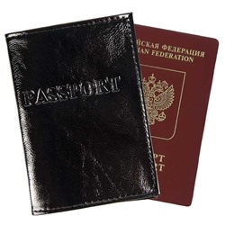 A-063 Обложка на паспорт загран (лак/нат. кожа)