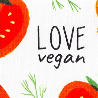 Полотенце кухонное Доляна Love vegan, 35х60 см, 100% хлопок, 160г/м2