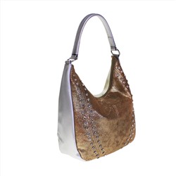 Женская сумка Lusha_gold со стразами из эко-кожи золотистого цвета.