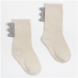 Носки детские махровые со стопперами MINAKU, цвет белый, размер 14-16 см