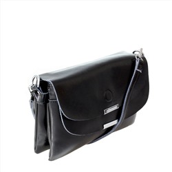 Стильная женская сумочка Carel_Flonge из натуральной кожи черного цвета.
