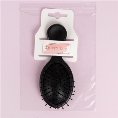 Расчёска - мини массажная, 6 × 14 см, цвет чёрный