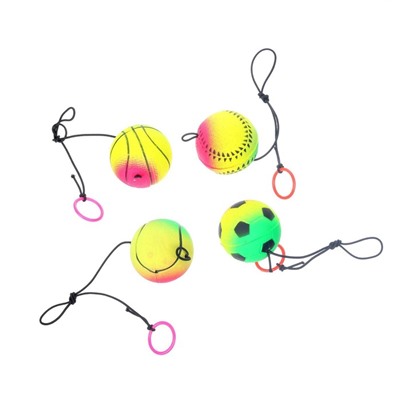 Мяч детский мягкий «Спорт», с резинкой, цвета МИКС, в шоубоксе