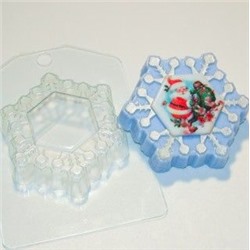 Форма для мыла пластиковая (НГ) - Снежинка под водорастворимую бумагу