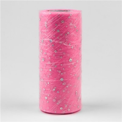 Фатин с блёстками, 15 см, 11 ± 1 г/кв.м, 23 ± 1 м, цвет розовый №4