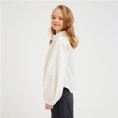 Рубашка детская MINAKU: Cotton collection цвет белый, рост 116