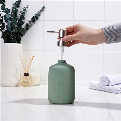 Дозатор для жидкого мыла SAVANNA Soft, 420 мл, цвет зелёный