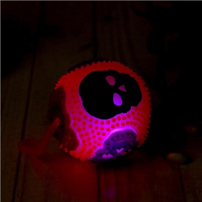 Мяч «Череп», световой, с пищалкой, цвета МИКС