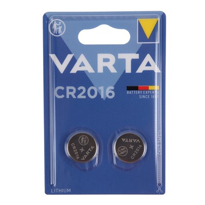 Батарейка литиевая Varta, CR2016-2BL, 3В, блистер, 2 шт.
