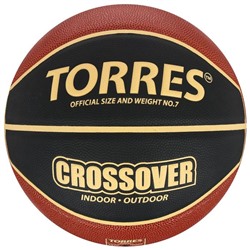 Мяч баскетбольный TORRES Crossover, B32097, PU, клееный, 8 панелей, размер 7