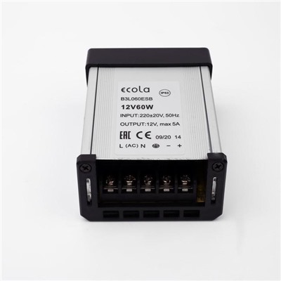 Блок питания для светодиодной ленты Ecola, 60 Вт, 220-12 В, IP53