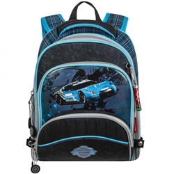 Школьный Рюкзак Across с гоночной машинкой серо-синий ACR18-178-1