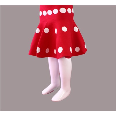 Обхват талии 53-57. Стильная детская юбка Dels красно-клубничного цвета с классическим принтом.