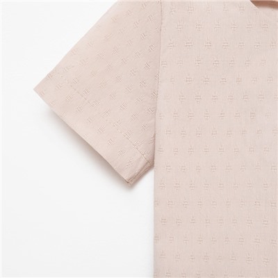 Комплект для мальчика (рубашка, шорты) MINAKU: Cotton Collection цвет бежевый, рост 146