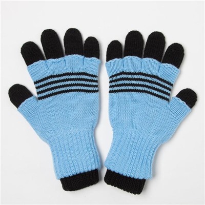 Перчатки для мальчика, цвет голубой, размер 14