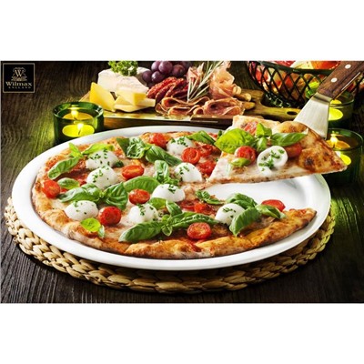 Блюдо фарфоровое для пиццы Wilmax, d=35,5 см, цвет белый