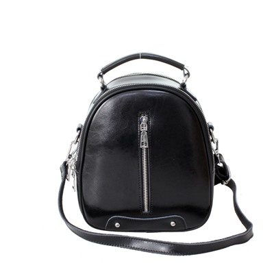 Стильная женская сумочка Tinel_Bag из натуральной кожи черного цвета.