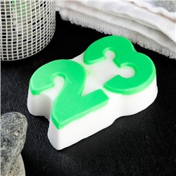 Фигурное мыло "23" зелёное на белом, 95гр