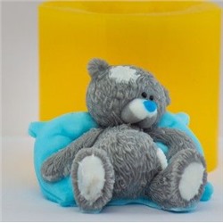 Силиконовая форма для мыла - 3D - Медведь на подушке №2