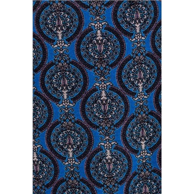 Платье 406 "Милано цветное", ярко синий фон/узор