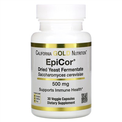 California Gold Nutrition, EpiCor, сухой дрожжевой ферментат, 500 мг, 30 растительных капсул