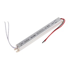 Блок питания для светодиодной ленты Ecola LED strip Power Supply, 20Вт, 12В, длинный, тонкий