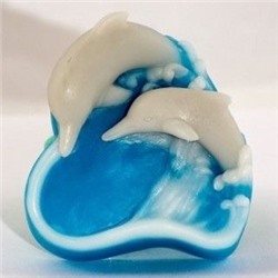 Силиконовая форма для мыла - 2D - Дельфины №2 (новые)