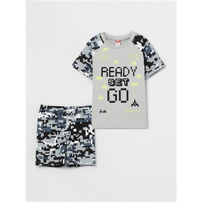 CSKB 50017-23 Комплект для мальчика (футболка, шорты), серый