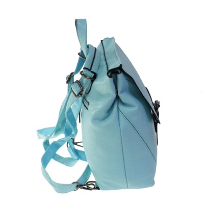 Стильная женская сумка-рюкзак Freedom_angle из эко-кожи бирюзового цвета.