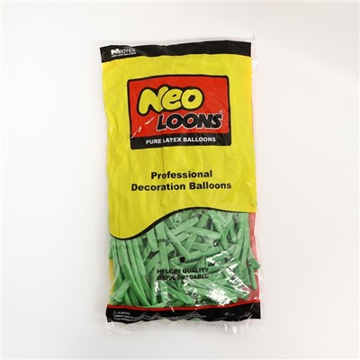 Шар для твистинга латексный 250", макарун, набор 10 шт., цвет нежно-зелёный