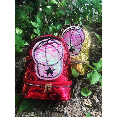 Рюкзак-хамелеон Cappy с пайетками красно-клубничного цвета.