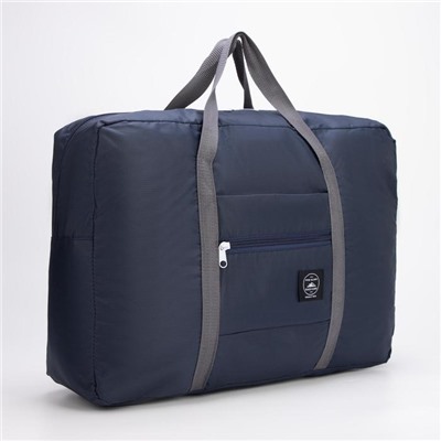Сумка дорожная, складная, отдел на молнии, держатель для чемодана, наружный карман, цвет синий