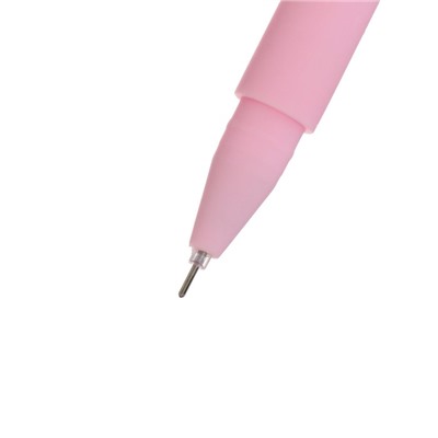 Ручка гелевая 0,5 мм, стержень синий "Стразы фиолетовые"