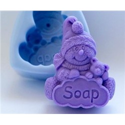 Силиконовая форма для мыла - 2D - Снеговик soap