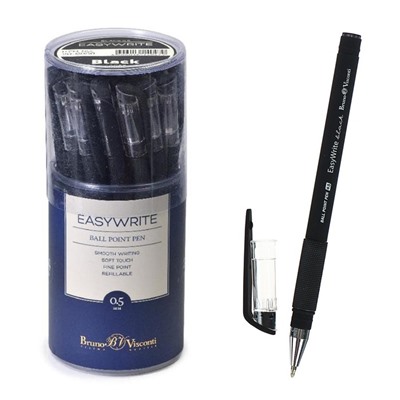 Ручка шариковая EasyWrite Black, 0.5 мм, чёрные чернила, матовый корпус Silk Touch