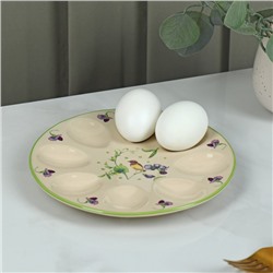 Подставка фарфоровая для яиц Доляна «Зелёный сад», d=19,5 см