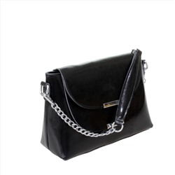 Стильная женская сумочка Line_Florse из натуральной кожи черного цвета.