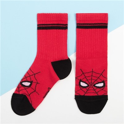 Набор носков "Человек-Паук" 2 пары, красный/чёрный, 14-16 см