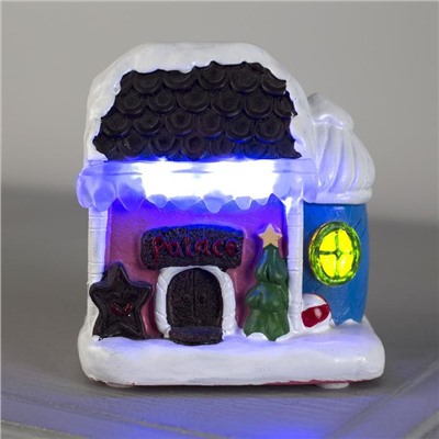 Фигура керамическая световая "Сказочный домик" 10.5 см, 3 LED, ААА*3 (не в компл), МУЛЬТИ