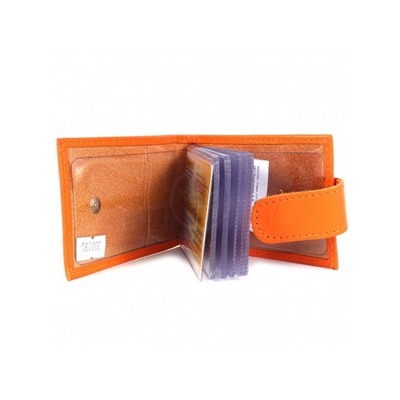 Кредитница Premier-V-219 натуральная кожа  (18 листов,  с хляст)  натуральная кожа оранжевый флотер (330)  200290