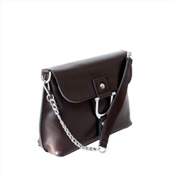 Стильная женская сумочка Calp_France из натуральной кожи шоколадного цвета.
