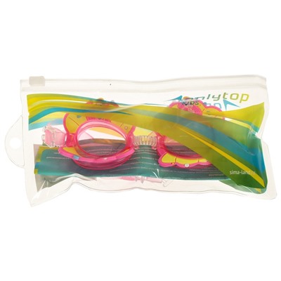 Очки для плавания детские ONLYTOP Swim «Русалка» + беруши, цвет розовый