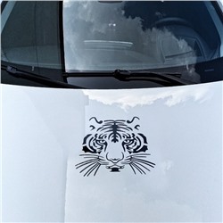 Наклейка на авто "Тигр", 28×28 см, светоотражающая, черный