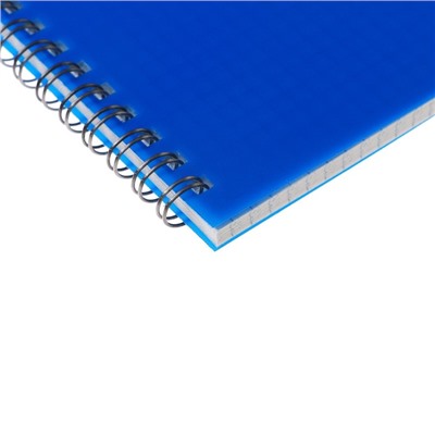 Тетрадь на гребне A5 48 листов в клетку Calligrata Синяя, пластиковая обложка, блок офсет