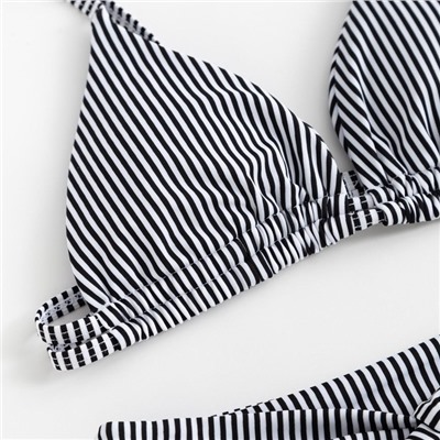Купальник женский раздельный MINAKU "Stripe", размер 48, цвет черно-белый
