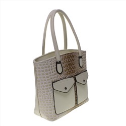 Стильная женская сумочка Florse_Elonge из эко-кожи молочного цвета.